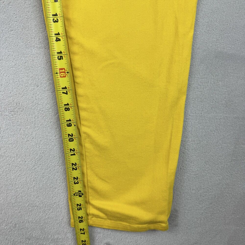 Lauren Jeans Co Ralph Lauren Petite 4P Yellow Denim Jeans Straight High Rise - Picture 7 of 11